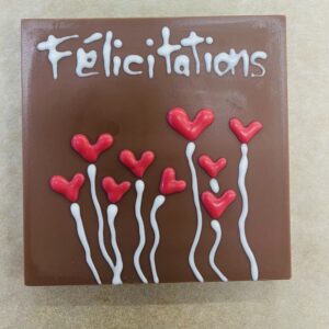 Carte de voeux "Félicitations" coeurs rouges